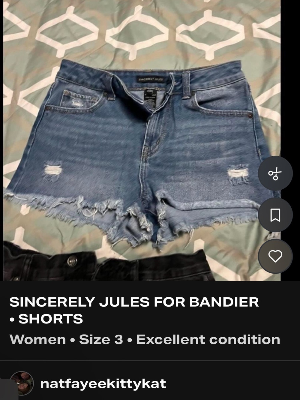 Sincerely Jules Light Blue Distressed Frayed Hem Jean Shorts